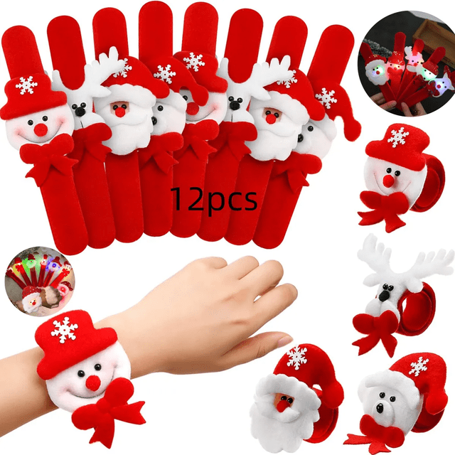 Juguetes Navideños, 12 Alces De Papá Noel Y Pulseras Luminos - Xtellar Rojo