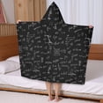thumbnail image 5 of Math Equations Calculus Symbols Black Pattern Hooded Bath Towel，50"x30" for Ages 3 To 12 Kids, Quick Dry Lightweight Soft Microfiber Hood Beach Towel Cover Up for Kids, 5 of 7