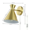 thumbnail image 3 of SAFAVIEH Jordie LED Brass Gold Iron Wall Sconce with Brass Gold Metal Shade, 3 of 9
