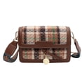 thumbnail image 1 of Bolso de mensajero pequeño para mujer nueva moda bolso de mensajero de poliéster bolso de punto a cuadros bagbrown, 1 of 6