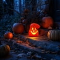 thumbnail image 5 of Halloween Pumpkin Decorations Light Up Halloween Decorations 6 Inch Light Up Pumpkin Spooky Halloween Decor for Indoor Table Porch Fall Party Arrangement, 1 Pack, 5 of 7