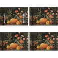 thumbnail image 3 of Orange Pumpkin Leaves Floral Fall Placemats Set of 4 12x18h Autumn Thanksgiving Harvest Watercolor Table Mats for Decoration, 3 of 5