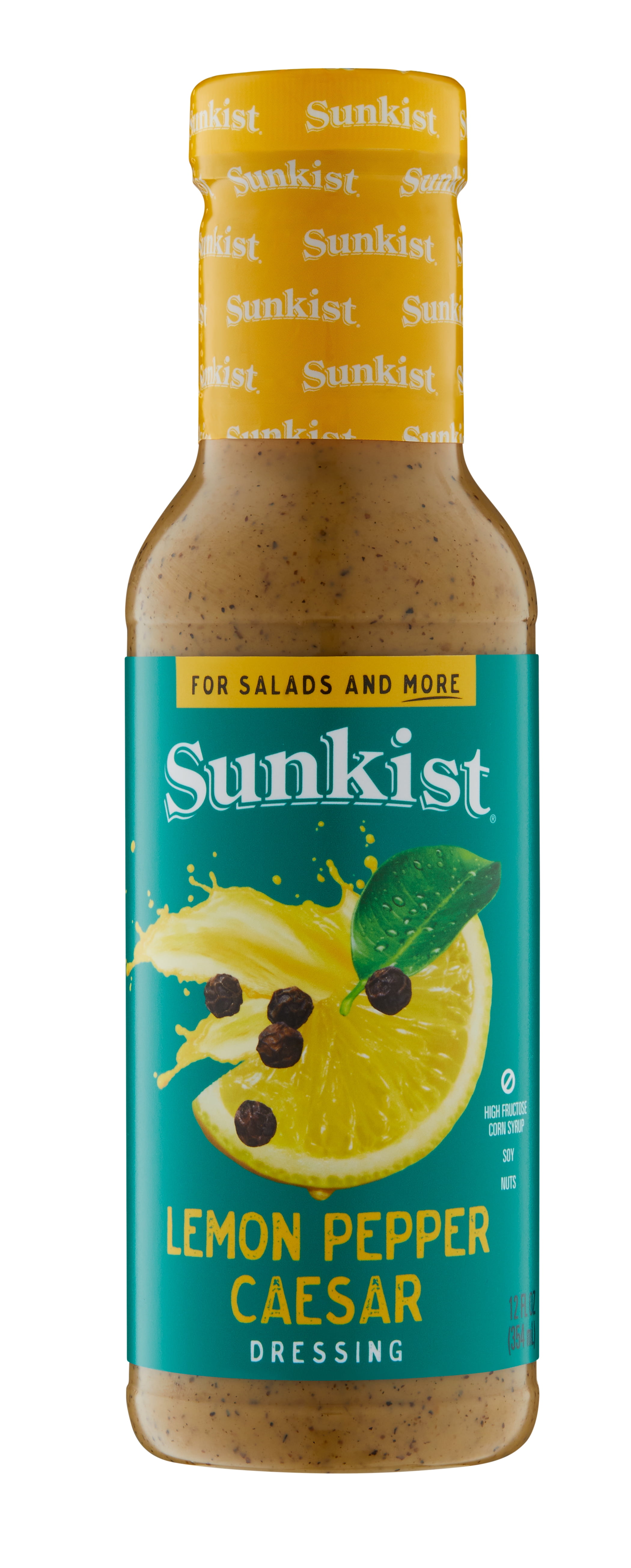 Sunkist Gluten-Free, Lemon Black Pepper Caesar Salad Dressing, 12 oz