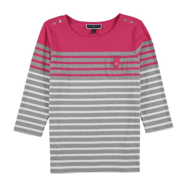 Karen Scott Blusa de rayas para mujer, rosa, mediana Karen Scott Pull-over