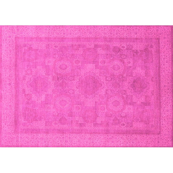Ahgly Company Indoor Rectangle Oriental Pink Traditional Area Rugs, 8' x 12'
