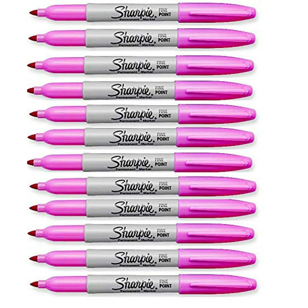 Sharpie Permanent Markers, Fine Point, 12 Pack Electric Pink Walmart