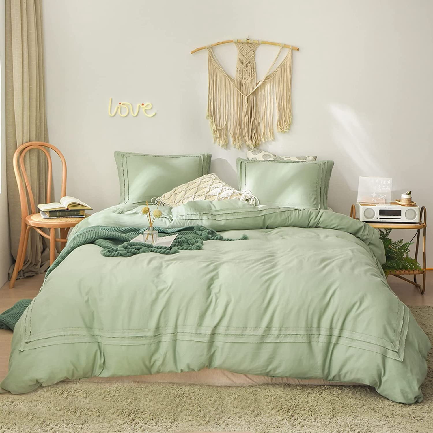 Green Lace Duvet Cover 