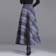 thumbnail image 5 of Gibobby faldas largas de mujer elegantes mujer Falda clásica a cuadros de talle con bolsillos y cremallera(Azul, L), 5 of 5