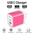 thumbnail image 5 of USB C Block,2PCS AILKIN 20W PD Type C Charger Block QC3.0 Dual USB Wall Charger Adapter Plug USB C Brick Power Delivery Fast Charge Quick Charging Charger Block,Rose, 5 of 5