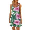 thumbnail image 3 of VBTAPA Beach Dresses for Women 2025 Trendy Summer Sleeveless Mini Sundresses Hawaiian Floral Printed Swimsuit Coverup Dress on Sale Multicolor XXL, 3 of 7