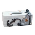 thumbnail image 5 of 1PC Mediterranean Decorative Tissue Box Wooden Crafts Storage Box Home Desktop Decoration (Iron Anchor Pull Net), 5 of 5