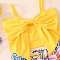thumbnail image 3 of Popshion Toddler Baby Girls Summer Tops and Tropical Leaves Skirt Set, 2-Piece, Size 18 Months-7 Years, 3 of 7