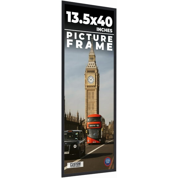13.5x40 Frame Black Real Wood Picture Frame Width 0.75 inches | Interior Frame Depth 0.5 inches |