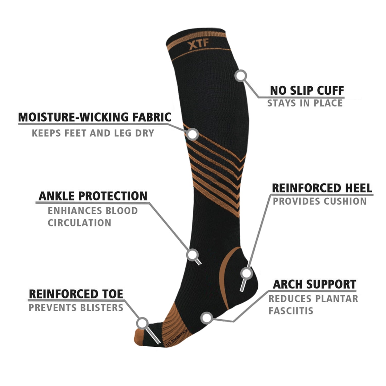 Copper Compression Knee High Socks for Men and Women