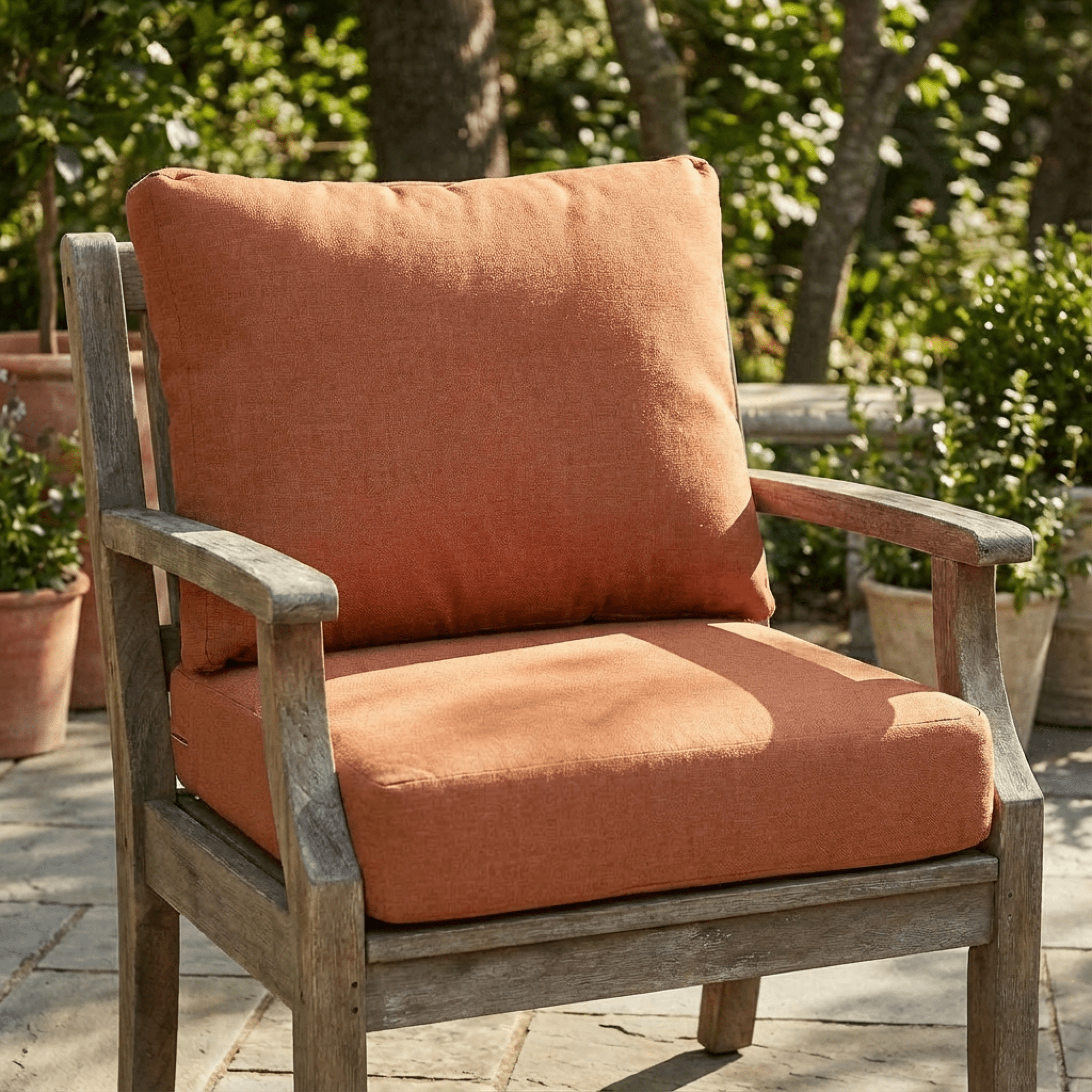 Jopath Outdoor Orange Club Chair Cushion Set with Seat Cushion and Back Cushion, Compatible with Most Club Chair for Patio Balcony Garden(Without Club Chair)