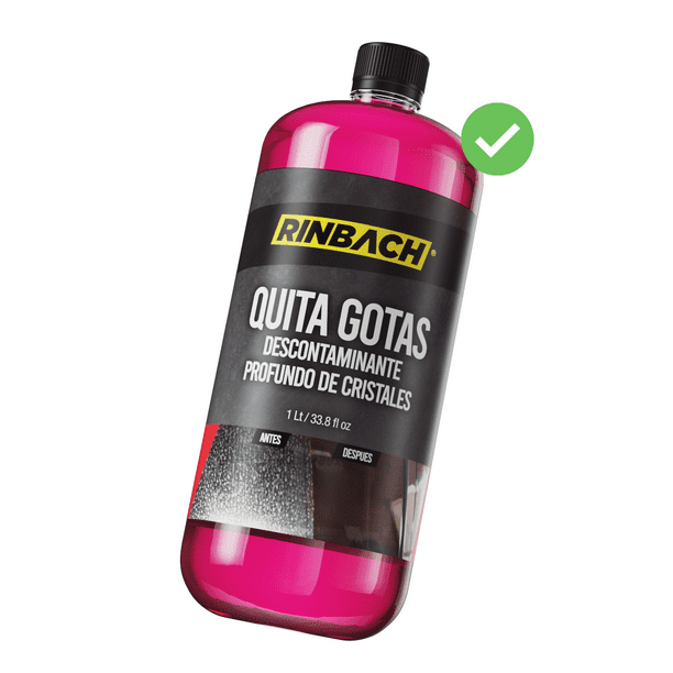 Quita Gotas Descontaminante Profundo de Cristales 1lt RINBACH® Quita Gotas Descontaminante Profundo de Cristales 1lt