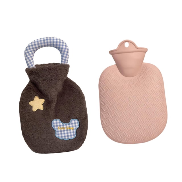 Bolsa de agua caliente con tapa, práctica, reutilizable, portátil, , para calentar las manos en dormitorio, invierno y frío del hogar. Café