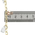 thumbnail image 6 of 14K Tri-Color Gold Fancy Rolo Link Multi Charm 4.50mm Statement Bracelet 7.50", 6 of 7