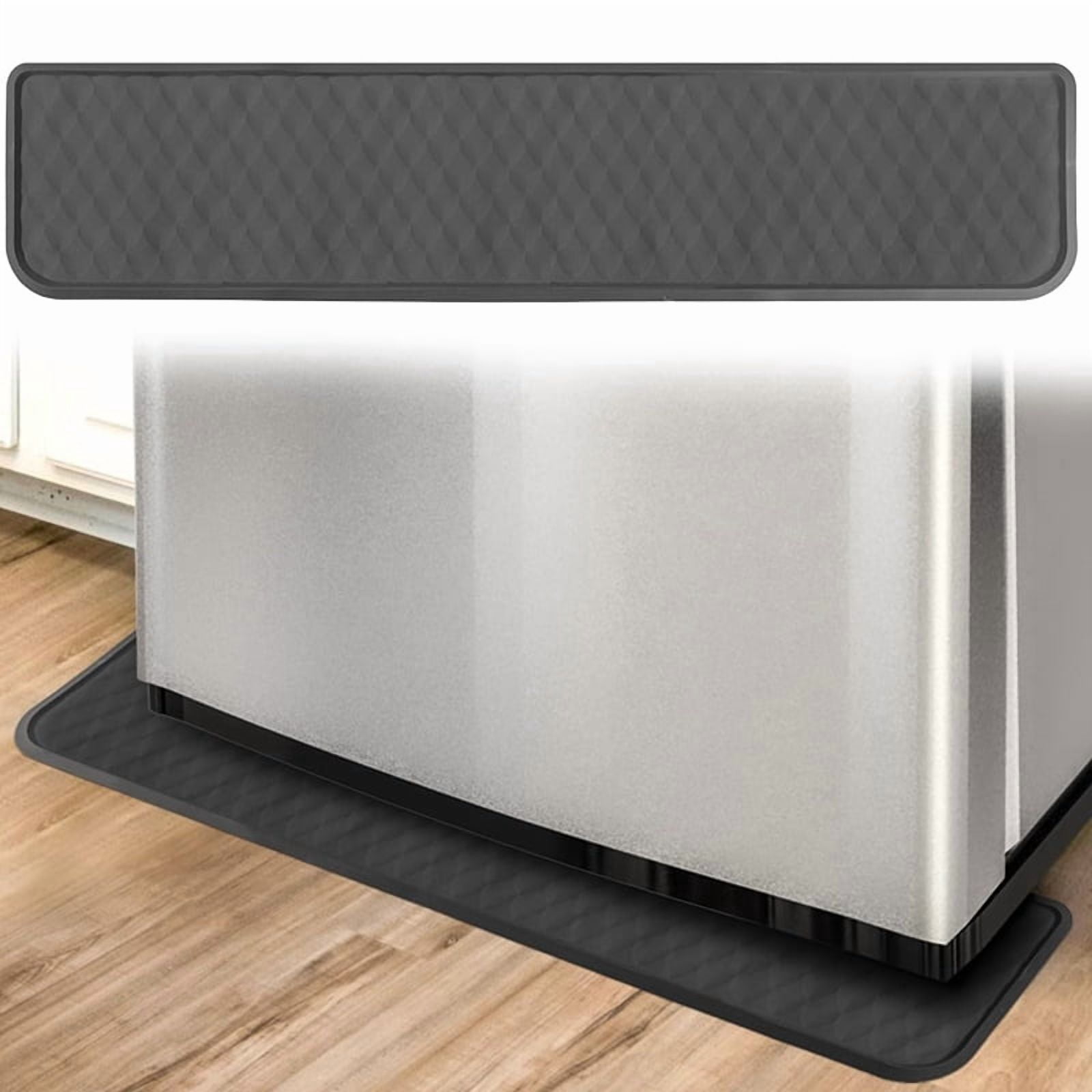 2pcs 37.4x8.5in Refrigerator Spill Mat, Silicone Under Refrigerator Floor Protector Tray Drip Anti-Slip