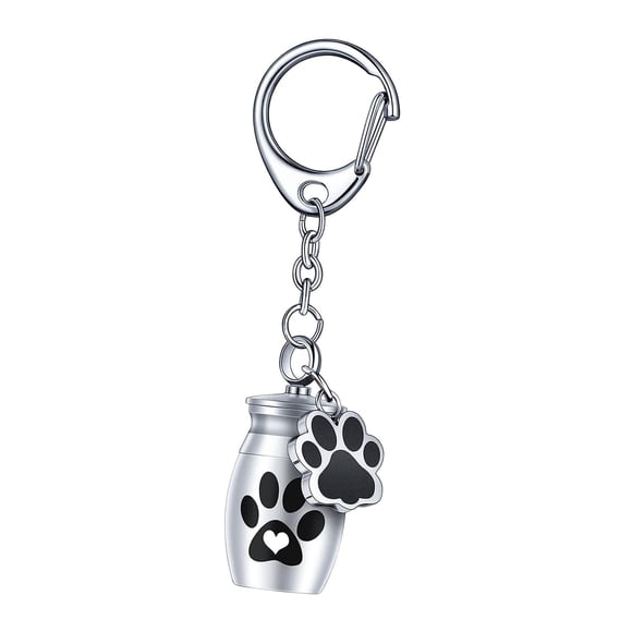 jesticaly Cat Urn For Ash Holder Pocket Size Memorial Gift Waterproof And Durable Dog Urn For Ash Cat Container Jar Puppy Silver 2.5x1.6cm