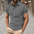 thumbnail image 2 of DDAPJ pyju Men's Casual Polos Shirts Plaid Collar Short Sleeve Golf T-Shirt Lightweight Breathable Sports Tennis Shirt Holiday Sales Gray M, 2 of 6
