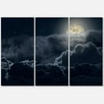 thumbnail image 2 of Designart Cloudy Full Moon Night Canvas Wall Art, 2 of 4