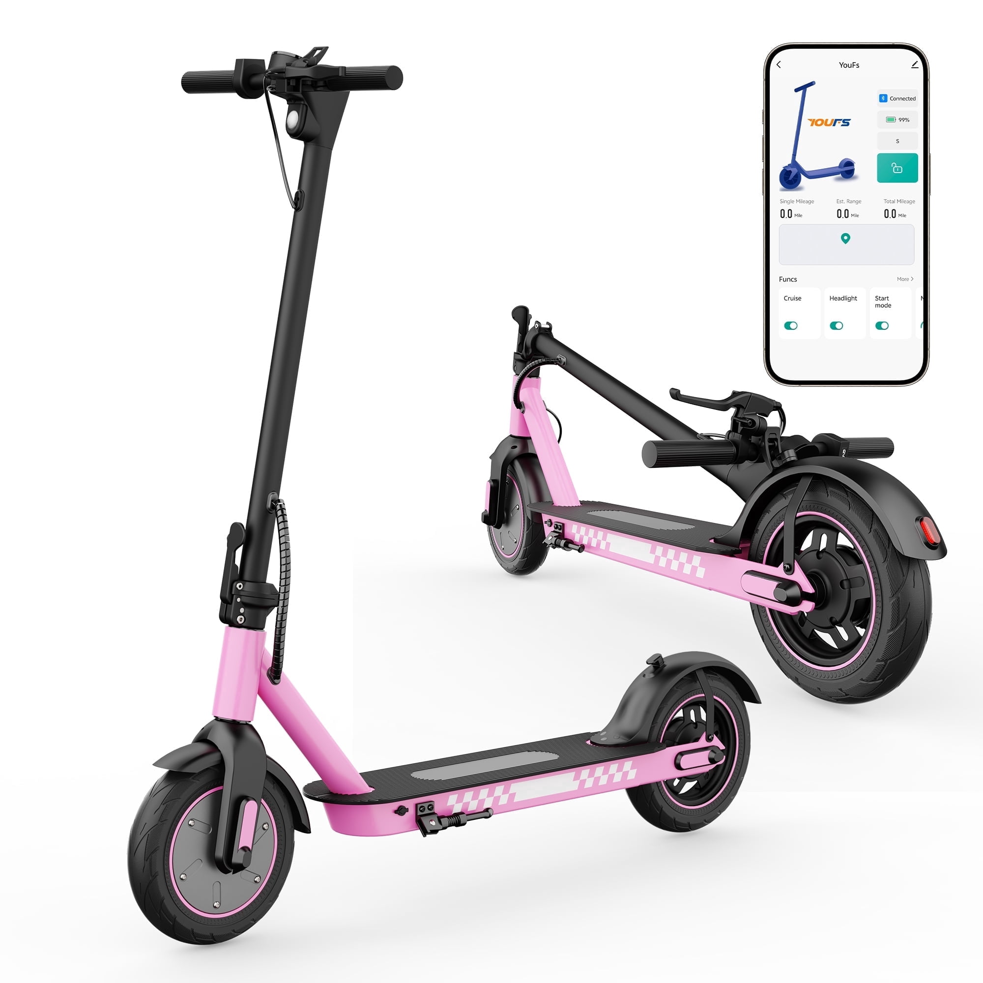 Portable Foldable Adults Electric Scooter for Teens,Fastest High Speed 19mph,Long Range 21Miles,350W Lightweight Escooter for Commuting,10" Solid wear-resistant tires