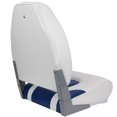 thumbnail image 3 of Seamander Premium Folding Boat Seat, White/Blue, Weather-Resistant, 4-Bolt Swivel, 2 Count, 3 of 5