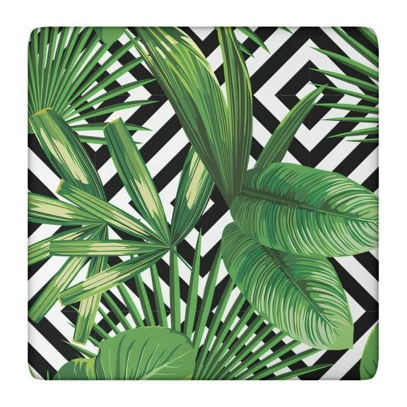 Square Tablecloth Fitted Elastic Table Cover with Vibrant Tropical Floral and Boho Inspired Prints, Waterproof Vinyl with Backing, Perfect for Indoor and Outdoor Dining