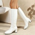 thumbnail image 2 of YLYL Womens Knee High Boots Snip Toe Side Zipper Chunky Mid Heel Fall Winter Fashion Long Boots, 2 of 7
