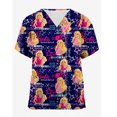 thumbnail image 3 of Batas quirúrgicas nuevas con estampado de dibujos animados para mujer, trajes veterinarios de princesa Barbie esmerilados para hombres, blusas esmeriladas para mujeres médicas, 3 of 5