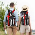 thumbnail image 4 of Yiaed Firefighters USA Flag Print Print Laptop Backpack Travel Canvas Backpack Vintage Aesthetic Backpack for School Knapsack Backpack Backpack for School-Small, 4 of 5