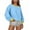 Light Blue, variant on Odbmxy Long Sleeve Ladies Sweatshirts Beige Women Tops Solid Color Basic Oversized Lightweight Sweatshirts,XL
