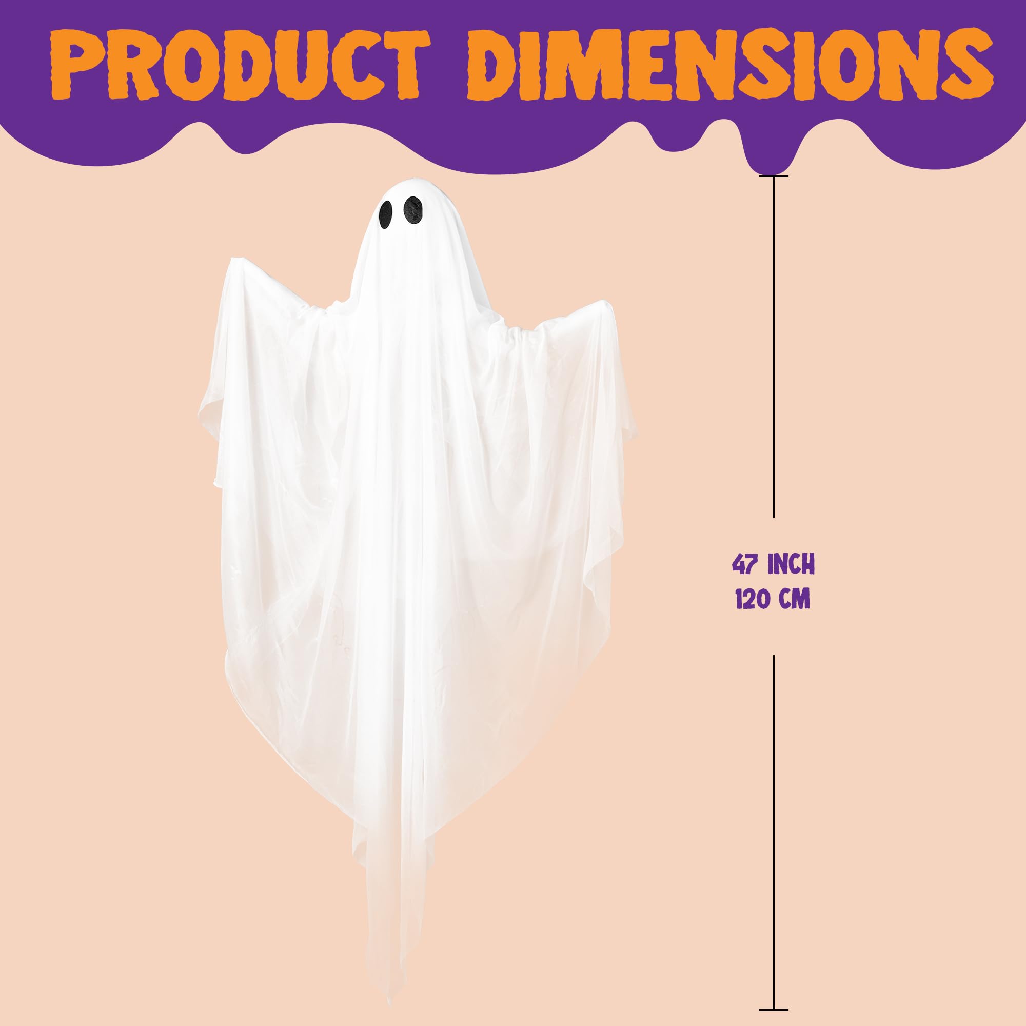 Ayieyill 47" Light Up Hanging Ghost Decoration photo 6