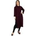 thumbnail image 2 of Bimba Women Nehru Collar Rayon Kurta Kurti Printed Long Sleeve Casual Tuic, 2 of 6