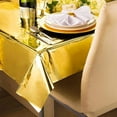 thumbnail image 5 of Xiao Hua Mantel de aluminio, 10 unidades, rectangular, de 135 x 183 cm, impermeable, para cumpleaños, bodas y fiestas (oro rosa)., 5 of 5