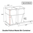Double 35Quart Pull Out Trash Can Under Under Sink Garbage