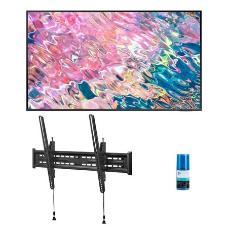 SAMSUNG 75-Inch Class QLED Q60B Series - 4K UHD Dual LED Quantum HDR Smart TV with a Walts TV Large/Extra Large Tilt Mount for 43"-90" TV's and Walts Screen Cleaner Kit (2022)