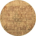thumbnail image 1 of Ahgly Company Indoor Round Abstract Brown Contemporary Area Rugs, 7' Round, 1 of 4