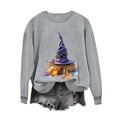 thumbnail image 3 of Women's Magic Potion Witch Hat Sweatshirts Halloween Graphic Pullover Tops Casual Crewneck Long Sleeve Shirts Comfy Fall Clothes Novelty Holiday Apparel, 3 of 6