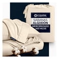 thumbnail image 1 of Juego De Sábanas King Size Algodón Mercerizado Premium 450 Hilos Esquimal, Certificación Oeko-tex, Beige, 1 of 7