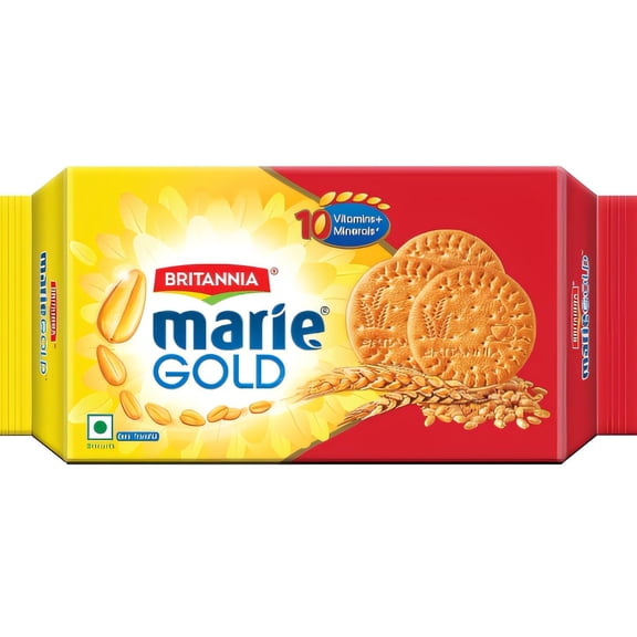 Britannia Marie Gold Biscuits Light & Crispy Tea-Time Snack Classic Grocery Biscuits 42.32oz (1.2kg) Pack of 1