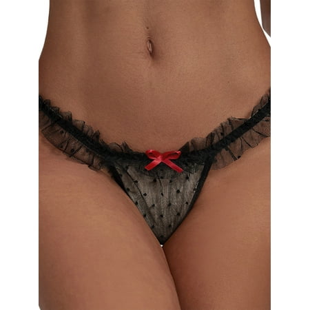 

LilyLLL Womens 1/4/5 Pack Lace Sheer Lingerie Underwear G-string Thong Panties