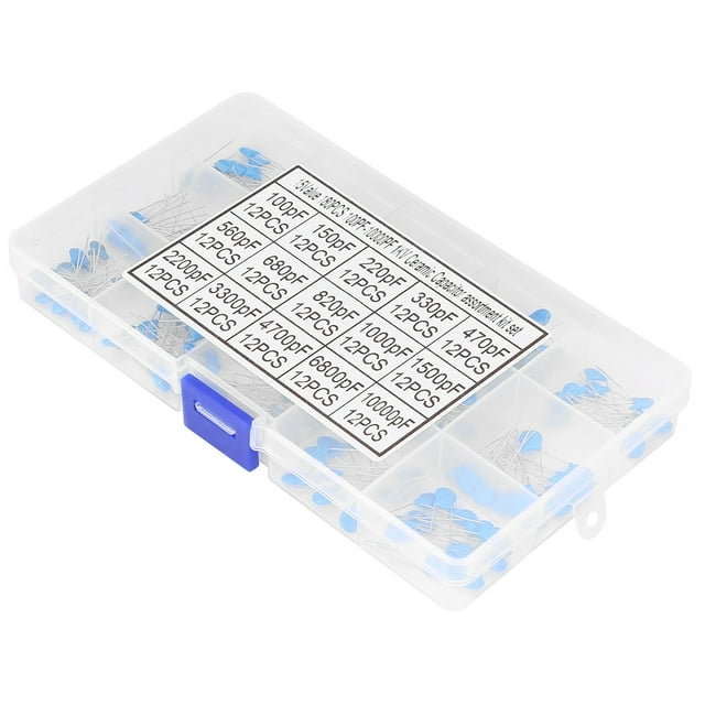 180Pcs 100p to F10000pF 1kV High Voltage Ceramic Capacitors Assortment Kit Compact and Stable Capacitance Great Set for Electronic Professionals