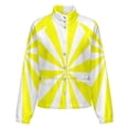 thumbnail image 5 of Jackets for Women Winter Coat Jackets Flannel Stand Collar Jacket(Aesthetic Sulphur Yellow And White Sunburst,Size:S-4XL), 5 of 7