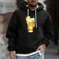 thumbnail image 2 of Riecok Hoodies for Men Drawstring Beer Printed Long Sleeve Tops with Pocket Versatile Sweat Shirts Black 3XL, 2 of 5