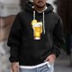 thumbnail image 1 of Sudadera con capucha para hombre, estilo casual, con cuello redondo, estampado, manga larga, blusa de poliéster, 1 of 5