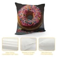 thumbnail image 4 of Creowell Donut Print Throw Pillow Covers Soft Couch Cushion Covers Durable Cushion Cases Square Pillowcases for Home Decor, 4 of 5