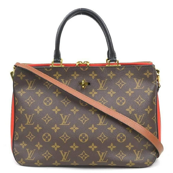 Pre-Owned Louis Vuitton Monogram Mille-feuille Canvas Handbag/Shoulder Bag in Rouge x Noir,...