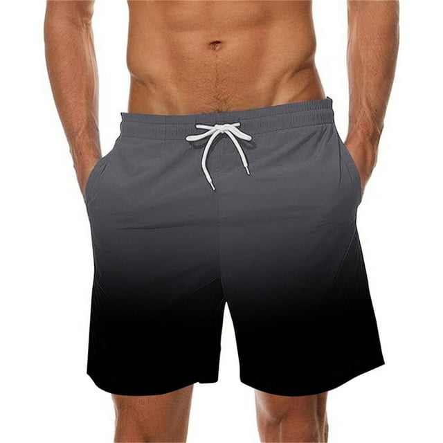 ohmzyzo Mens Swim Trunks Quick Dry Swim Shorts Gradient Color Beach Shorts with Pockets Funny Swimwear Bathing Suits